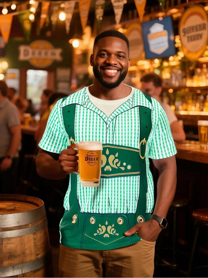 Funny World Funny Word Men's Bavarian Oktoberfest Costume T-Shirts, X-Large, Green - Image 5